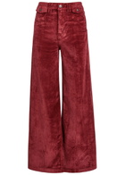 Free People Kellee Wide-leg Corduroy Trousers Red