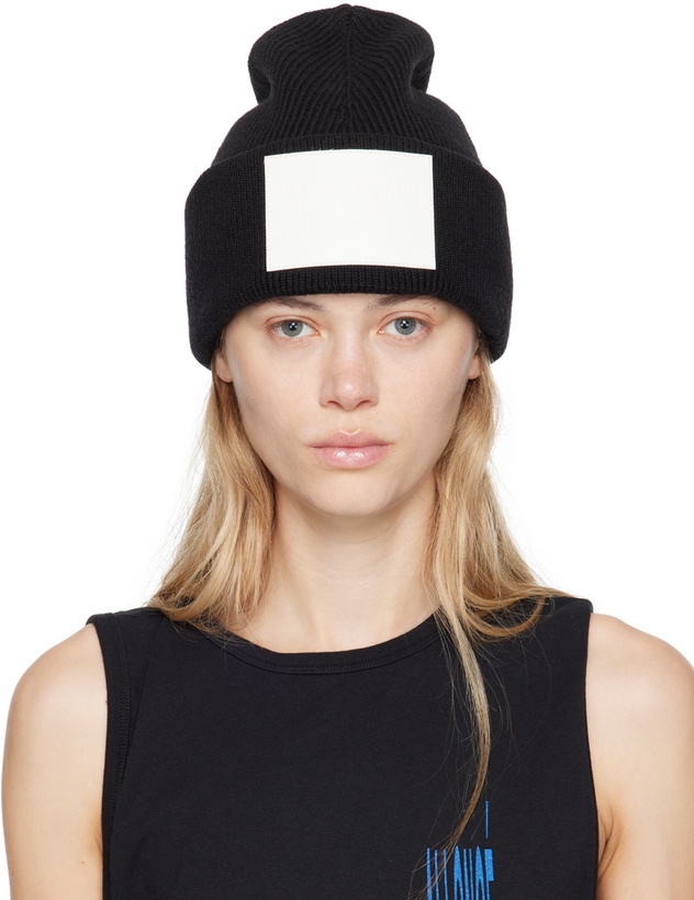 Photo: MM6 Maison Margiela Black Patch Beanie