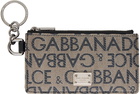 Dolce & Gabbana Brown & Black Jacquard Card Holder