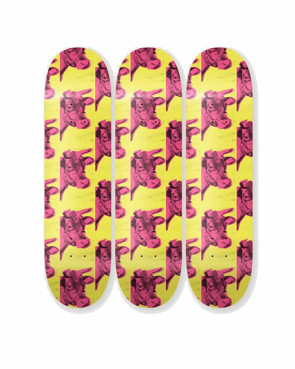 Photo: The Skateroom Andy Warhol Cow (Pink & Yellow) Triptych 1967 Deck Multi - Mens - Home Deco