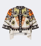 La DoubleJ Foulard printed cropped cotton shirt