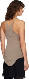Rick Owens DRKSHDW Taupe Temple Racer Back Tank Top