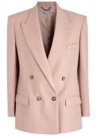 Stella Mccartney Oversized Double-breasted Wool Blazer Pink Light