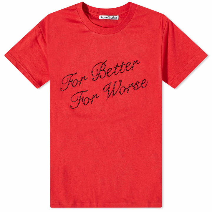 Photo: Acne Studios Men's Etz Better / Worse T-Shirt in Cardinal Red