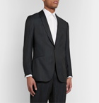 Richard James - Navy Slim-Fit Satin-Trimmed Wool-Moiré Tuxedo Jacket - Blue