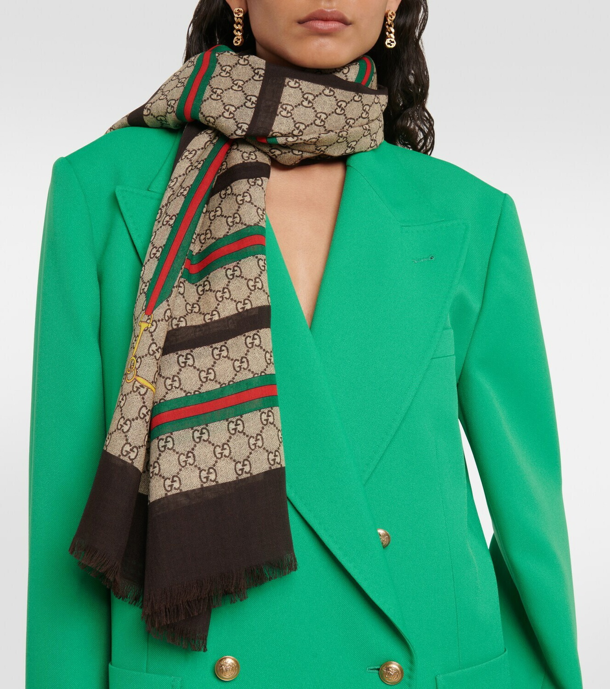 Gucci GG wool and silk scarf Gucci