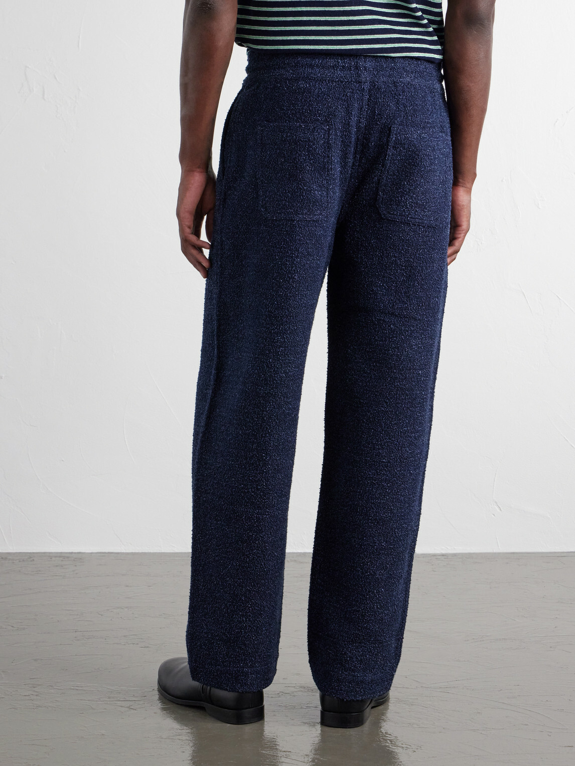 LOEWE - Wide-Leg Cotton-Blend Terry Drawstring Trousers - Blue