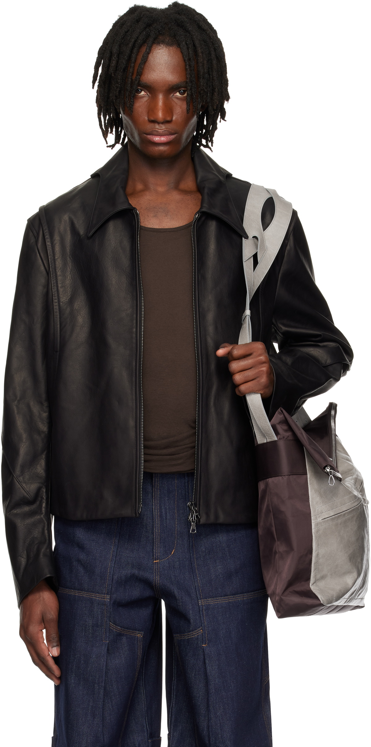 ジャケット・アウター cmmawear BATWING LEATHER JACKET CMMAWEAR Black Batwing Leather Jacket CMMAWEAR