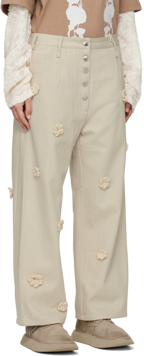 Song for the Mute Beige Daisy Trousers