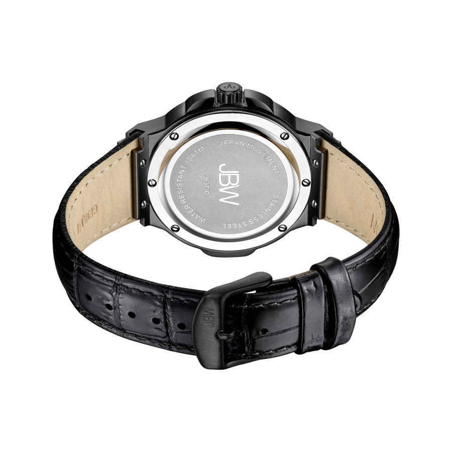 JBW Saxon 48 Quartz Diamond Black Dial Mens Watch J6373D