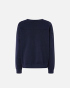Pinko Crew Neck Sweatshirt With Love Birds Jewel Embroidery Abyss Blue