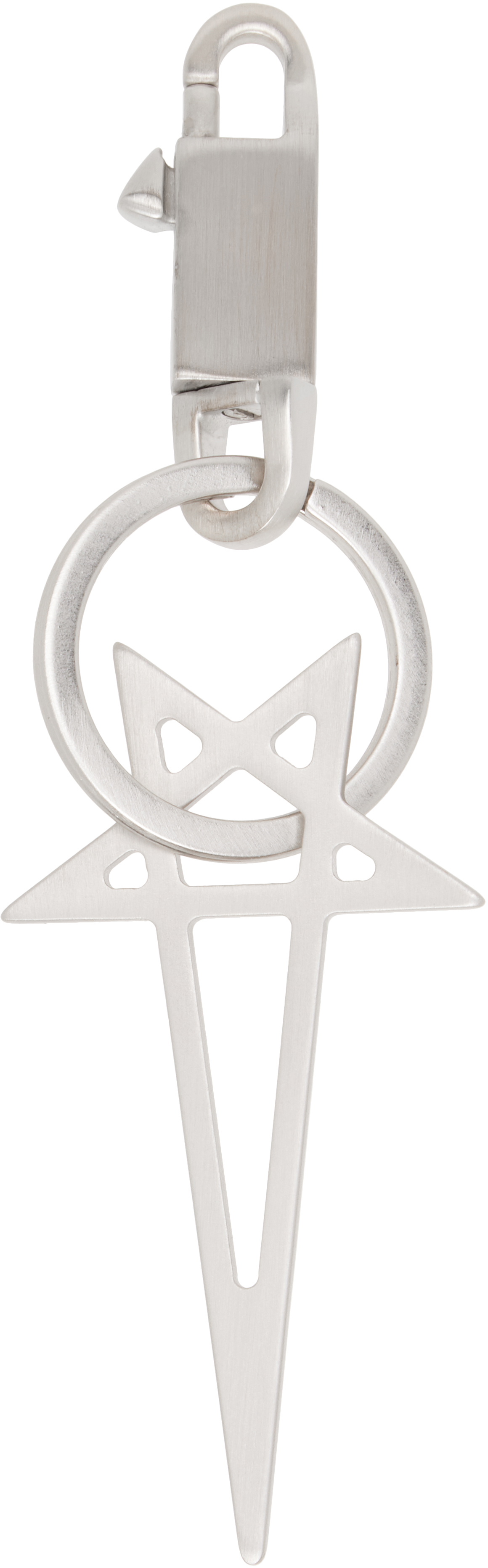 Rick Owens Silver Concordians Pentagram Keychain
