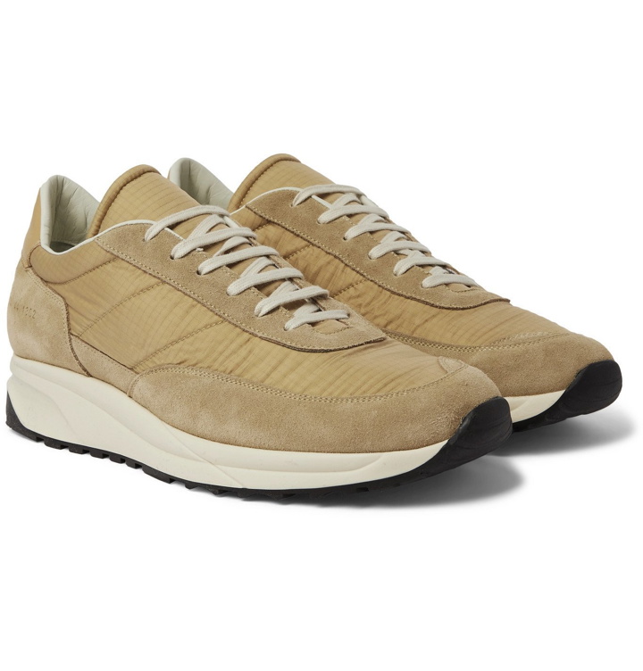 Photo: Common Projects - Track Classic Leather-Trimmed Suede and Ripstop Sneakers - Brown