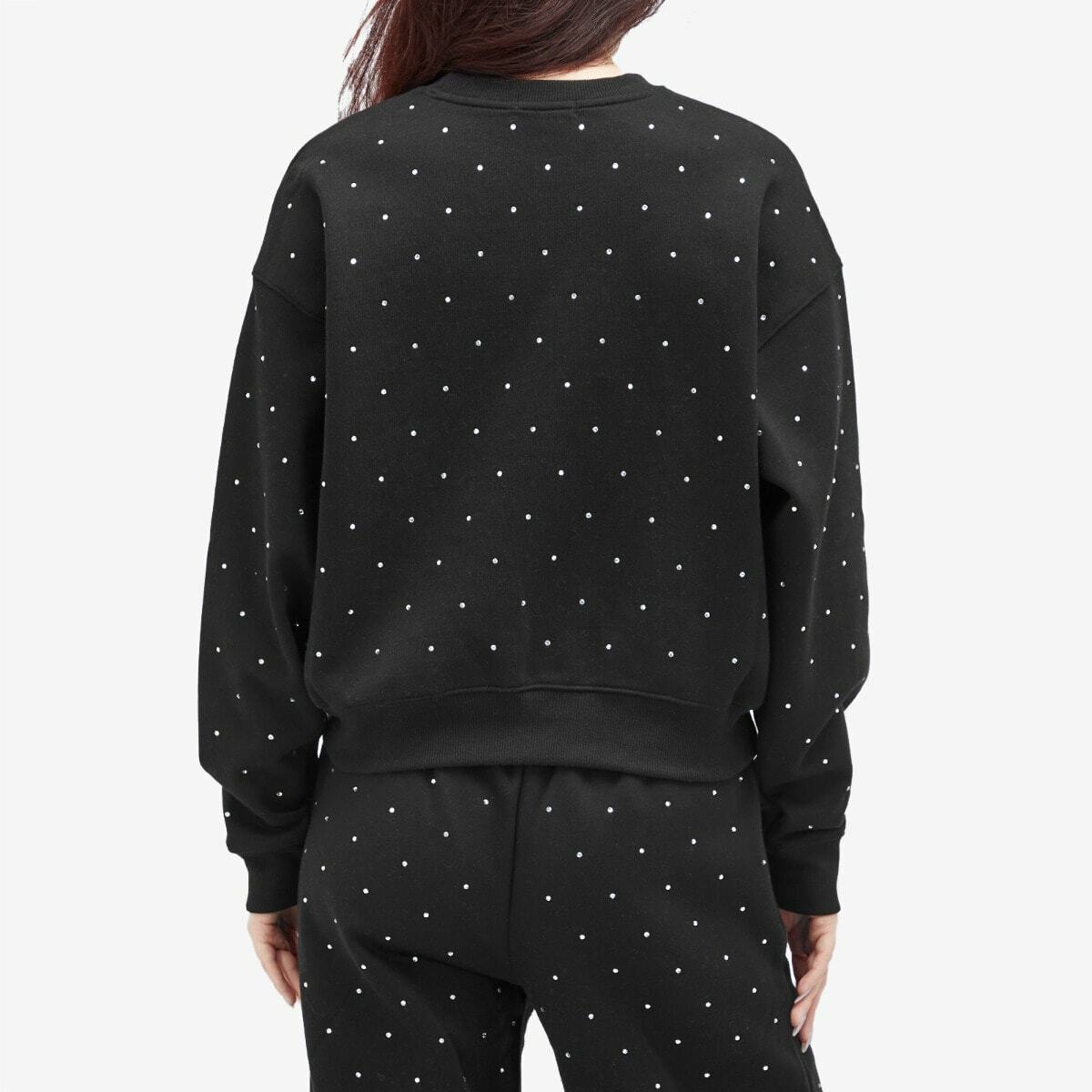 Good American Women's Crystal Crewneck Sweatshirt in Black