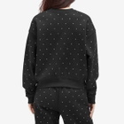 Good American Women's Crystal Crewneck Sweatshirt in Black