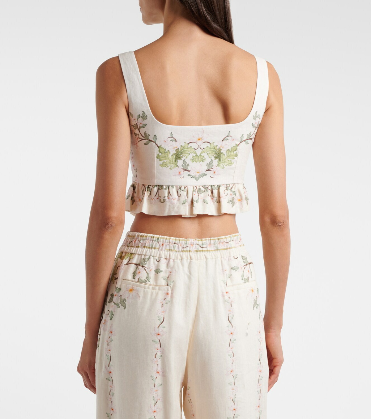 Agua by Agua Bendita Eslabón printed linen top