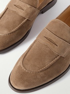 Brunello Cucinelli - Flex Suede Penny Loafers - Neutrals