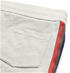 Moncler - Logo-Appliquéd Webbing-Trimmed Loopback Cotton-Jersey Shorts - Gray