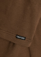Tom Ford Crew-neck Stretch-cotton T-shirt Brown