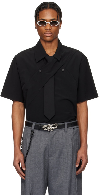 Photo: NULLUS Black Seersucker Polo