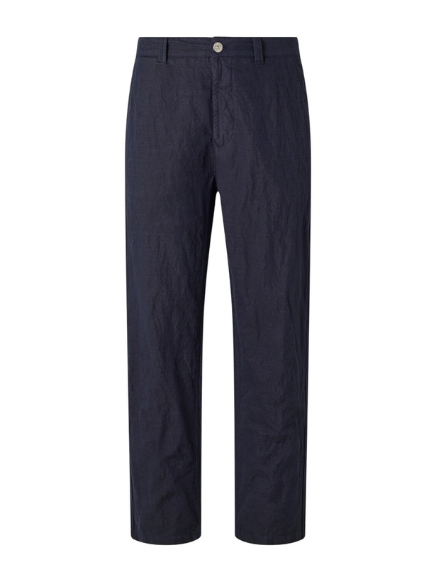 Photo: Stone Island - Straight-Leg Diagonal Cotton Wool-TC Twill Trousers - Blue