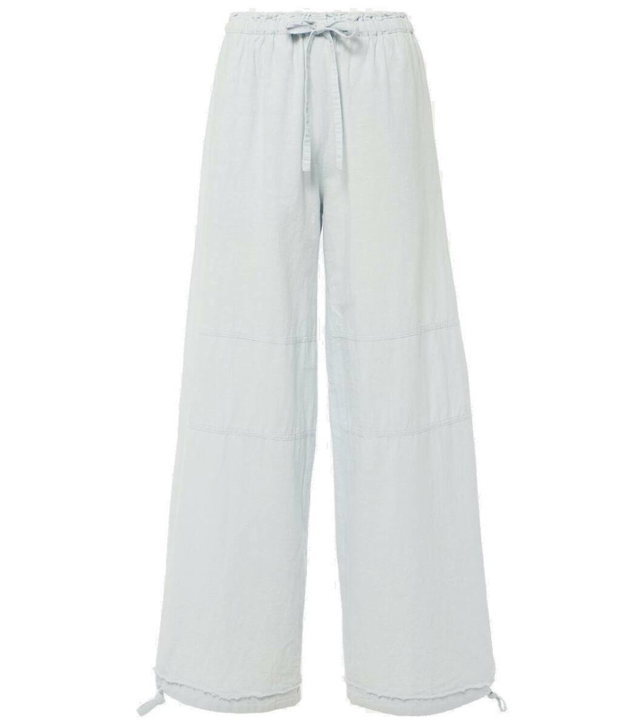 Photo: Acne Studios Mid-rise cotton and linen wide-leg pants