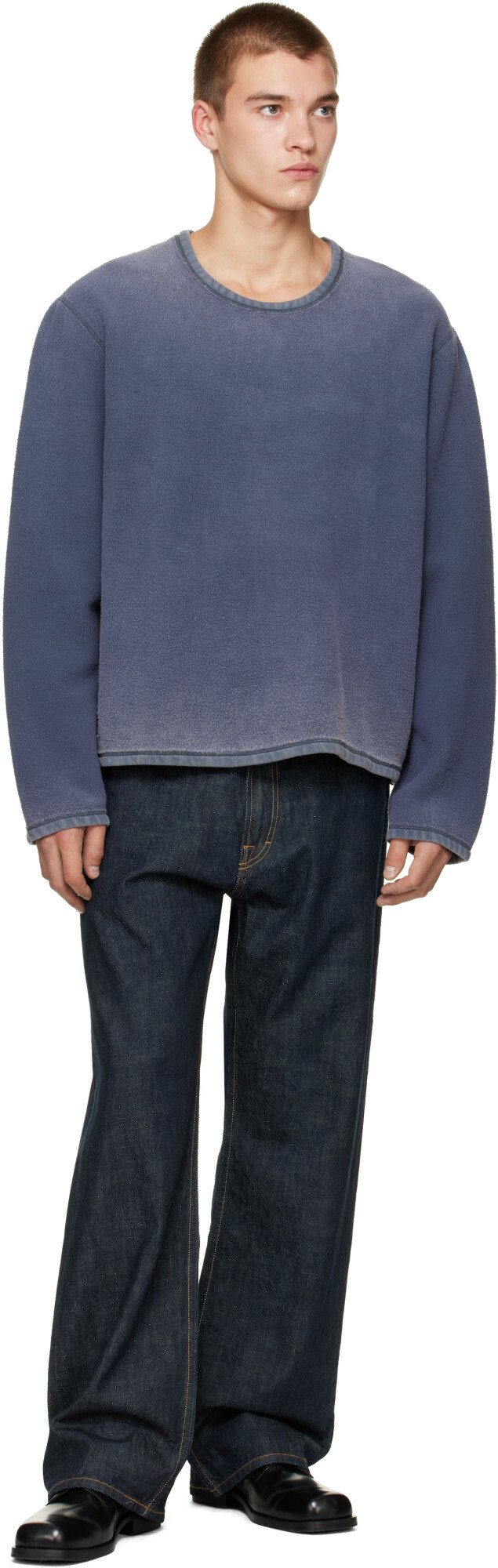 OUR LEGACY Blue Double Lock U Neck Sweatshirt