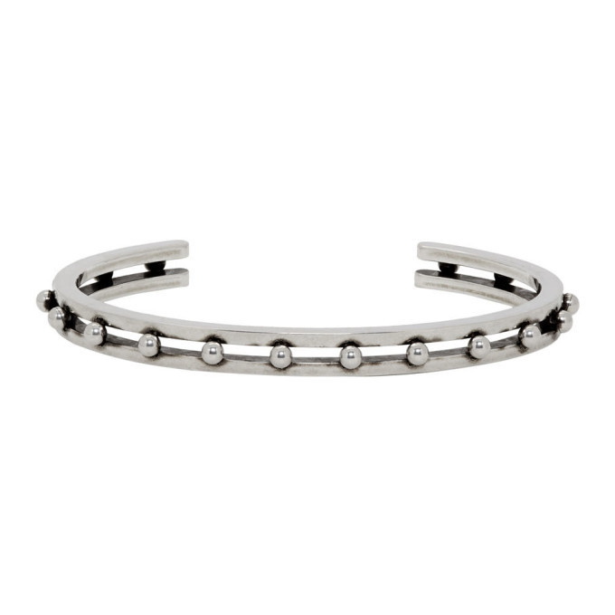 Photo: Saint Laurent Silver Spheres Openwork Bangle Bracelet