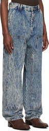 KUSIKOHC Blue Workwear Multi Rivet Jeans