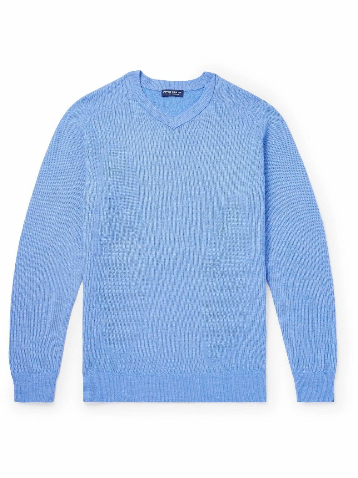 Photo: Peter Millar - Dover Honeycomb-Knit Merino Wool Sweater - Blue