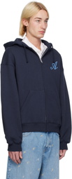 Axel Arigato Navy Maine Zip-Up Hoodie