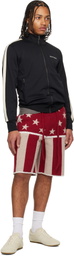 Palm Angels Red & Beige Stars & Stripes Shorts