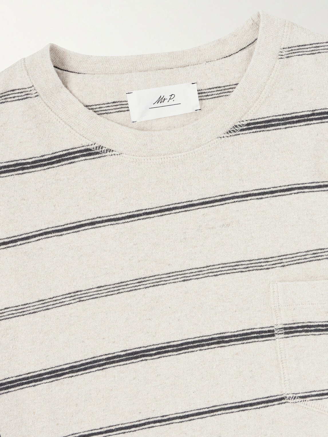 Mr P. - Striped Cotton-Jersey T-Shirt - Neutrals