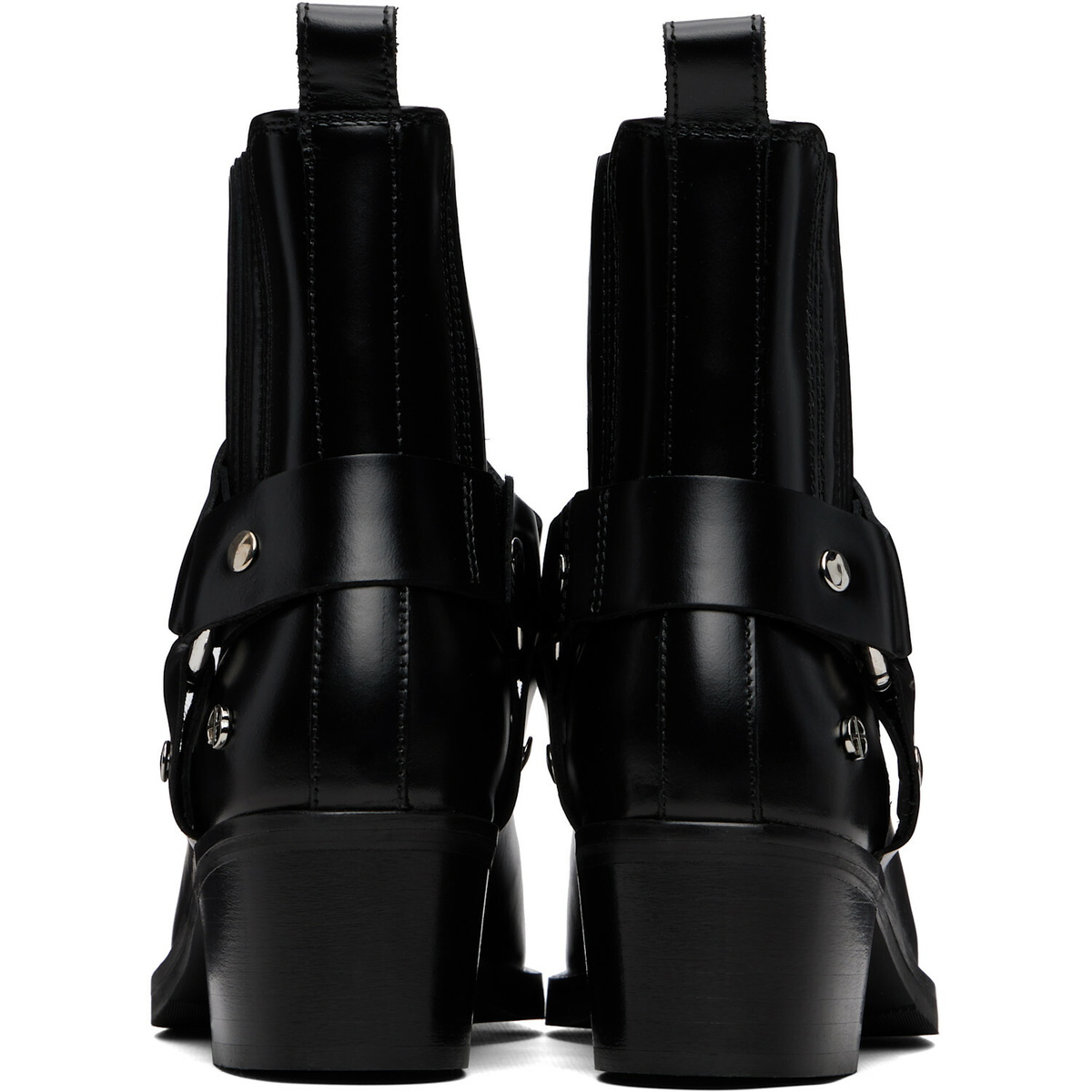 ANINE BING Black Mid Biker Boots