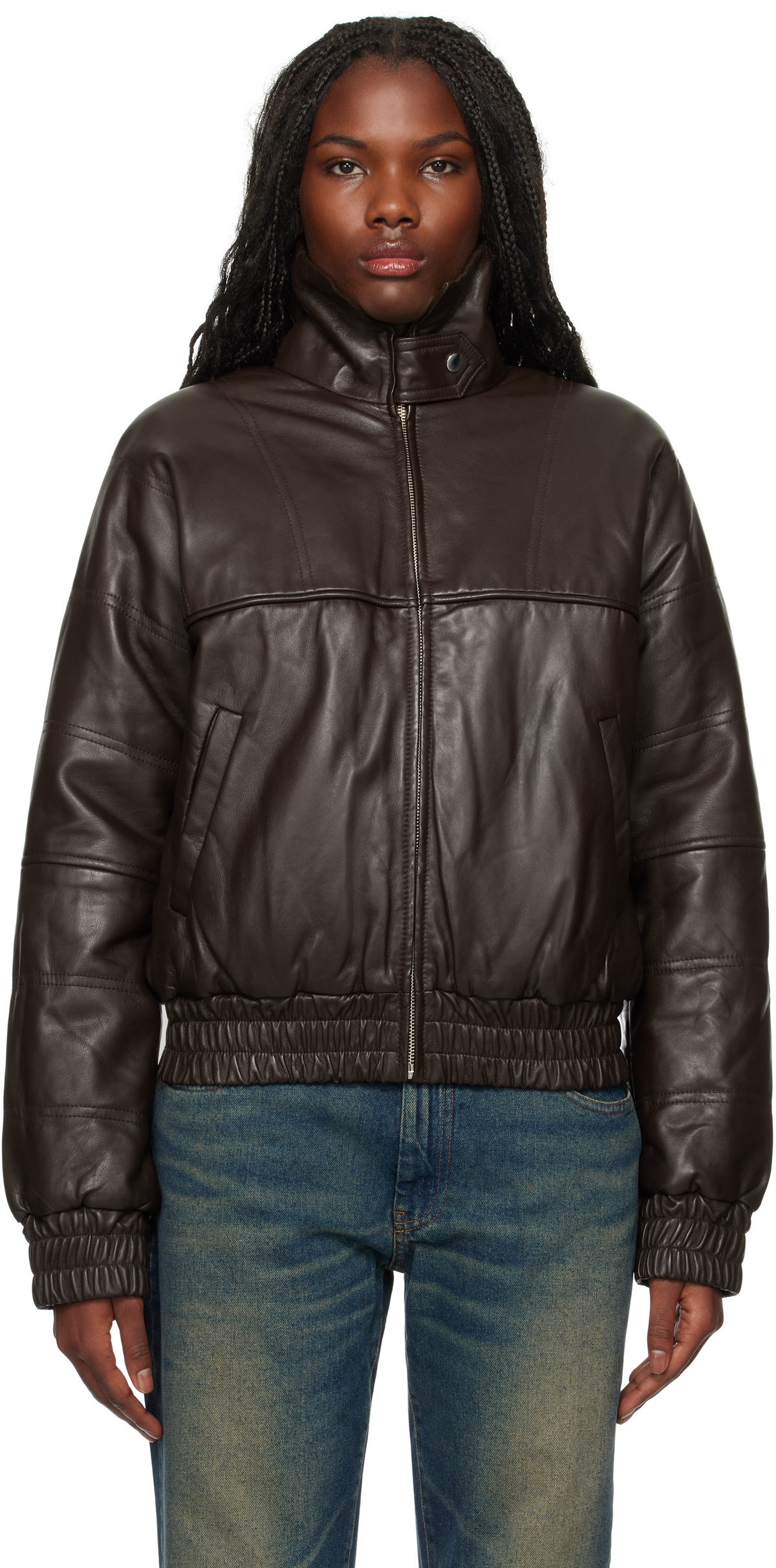 Gimaguas Brown Paula Leather Jacket