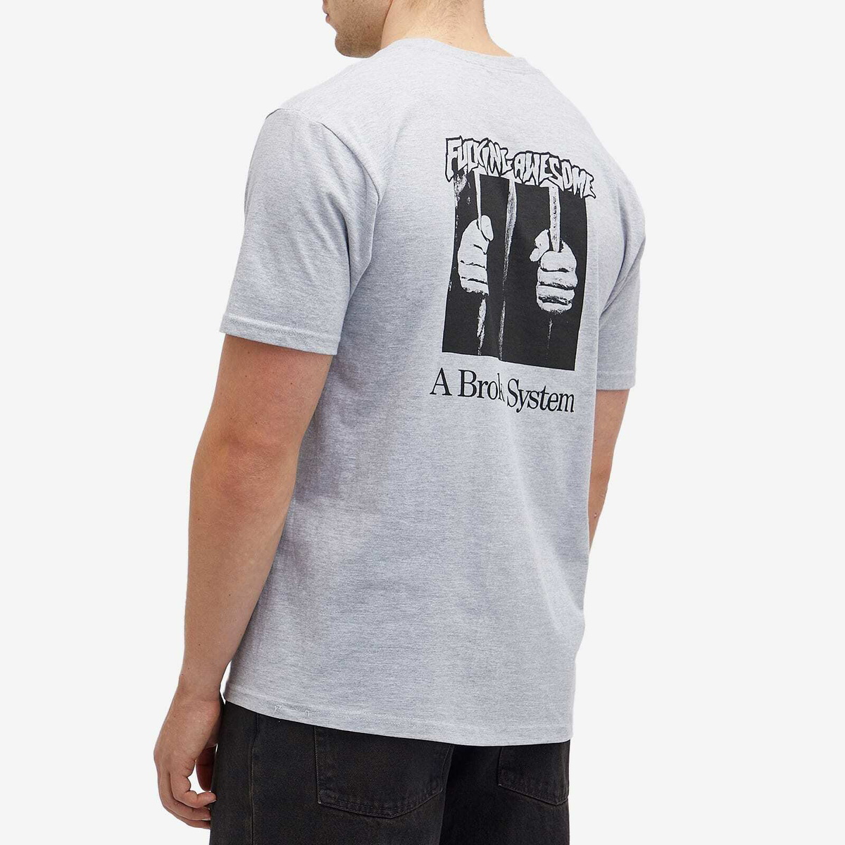 Fucking Awesome Men's A Broken System T-Shirt in Grey Heather