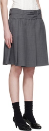 SHUSHU/TONG Gray Draped Waist Wide-Pleat Midi Skirt
