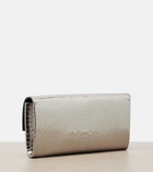 Tom Ford Jean snake-effect metallic leather clutch