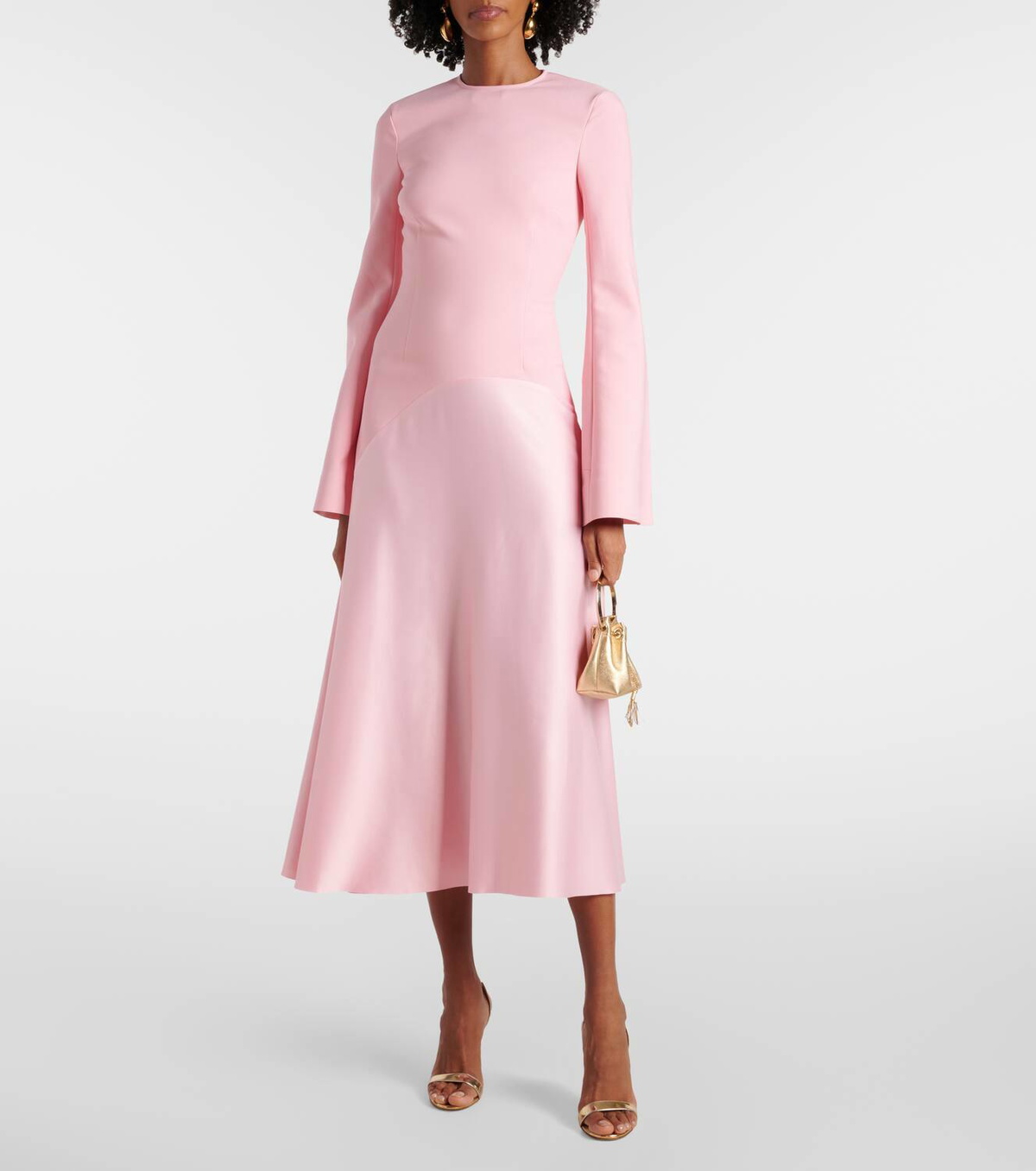 Solace London Gaia crpe and satin midi dress Solace London Solace London Gaia crpe and satin midi dress Solace London