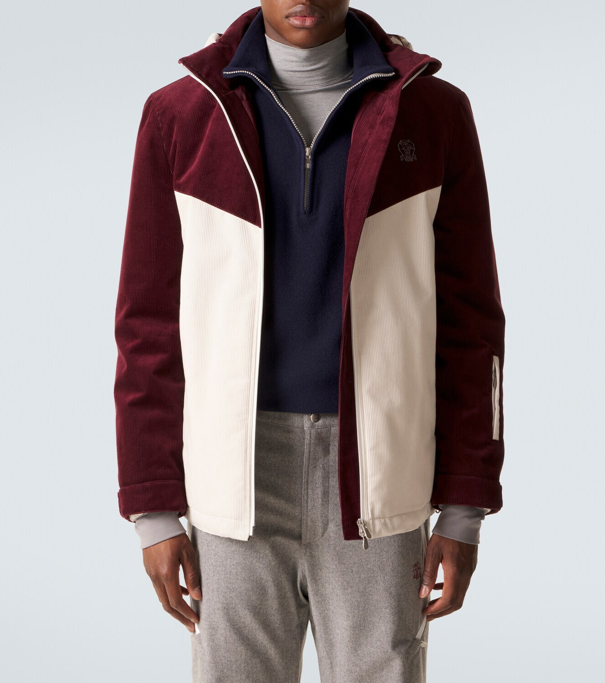 Brunello Cucinelli Cashmere and cotton-blend half-zip sweatshirt