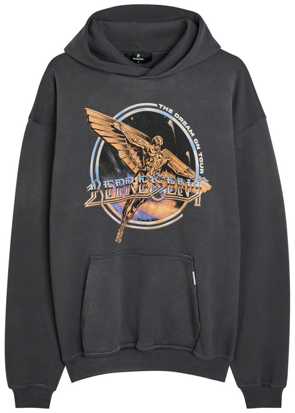 Photo: Represent Golden Tour Hooded Cotton Sweatshirt Grey