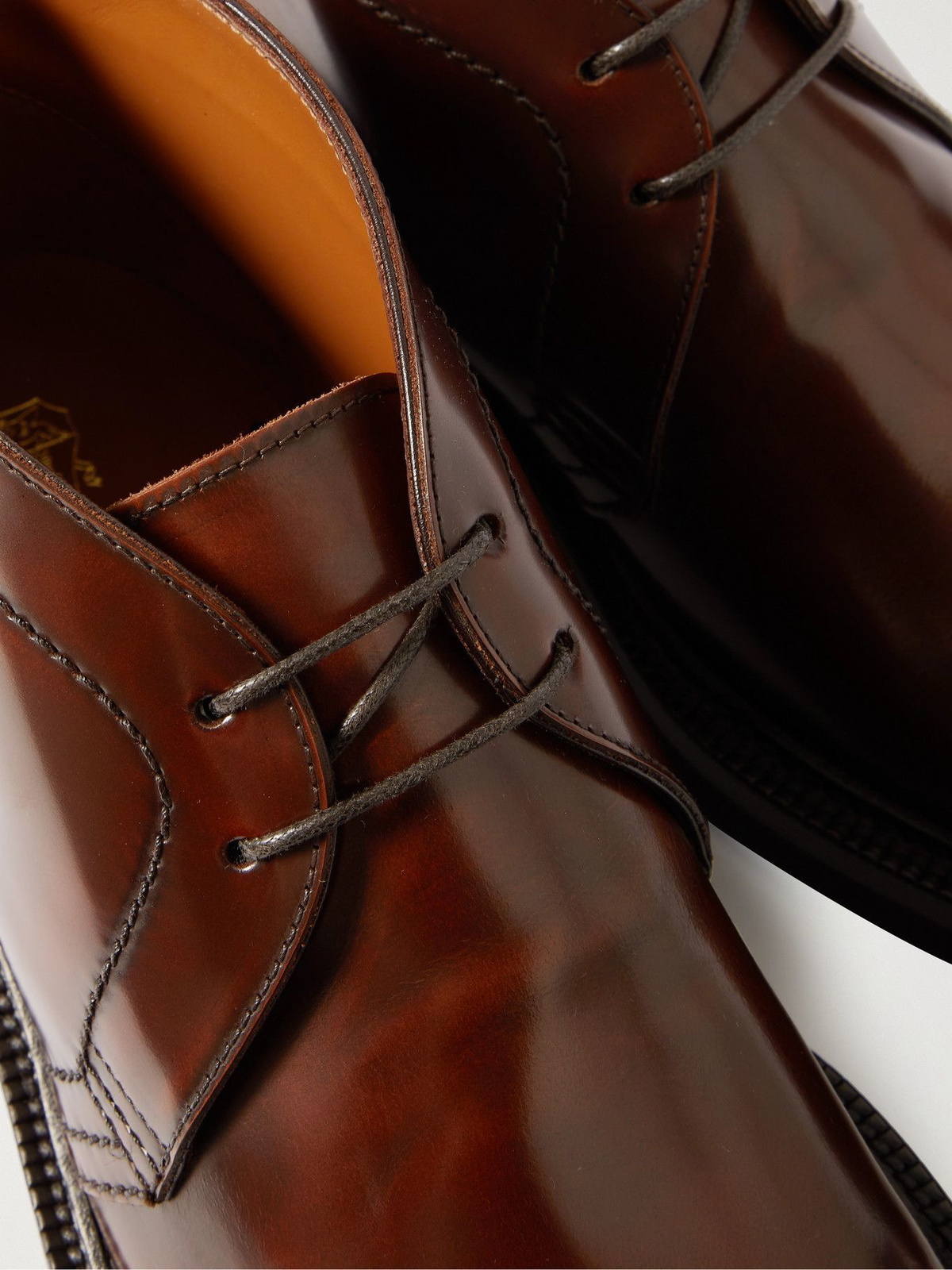 BRUNELLO CUCINELLI - Leather Chukka Boots - Brown Brunello  display picture 3