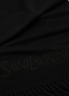 Saint Laurent Logo-embroidered Cashmere Scarf - Black - One Size