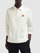 MONCLER - Logo Cotton Long Sleeve Polo Shirt