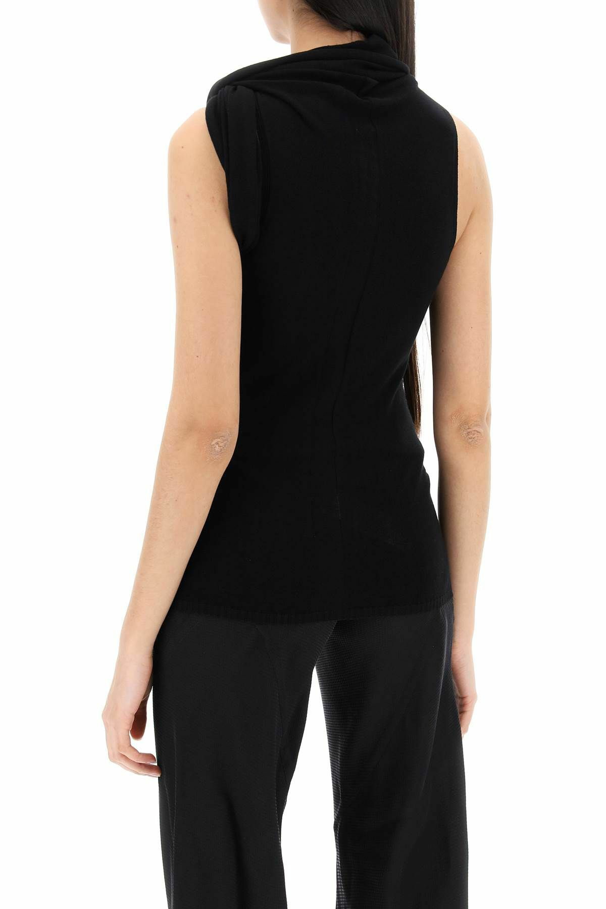 RICK OWENS 'twist sleeveless knit top Black Rick Owens
