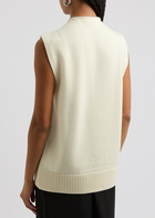 Courrèges Logo-appliqué Half-zip Wool Vest Natural