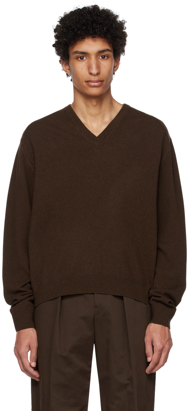 LEMAIRE Brown V-Neck Sweater Lemaire