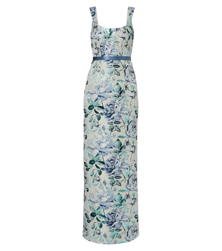 Photo: Markarian Robin belted floral brocade gown