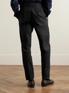 Rubinacci - Manny Tapered Pleated Cotton-Twill Trousers - Black