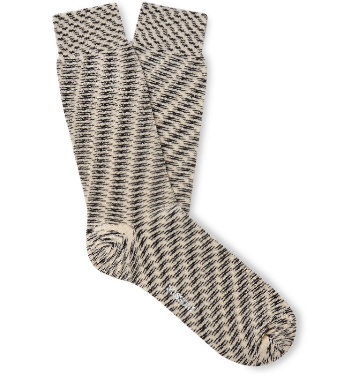 Photo: Missoni - Striped Cotton-Blend Jacquard Socks - Neutrals